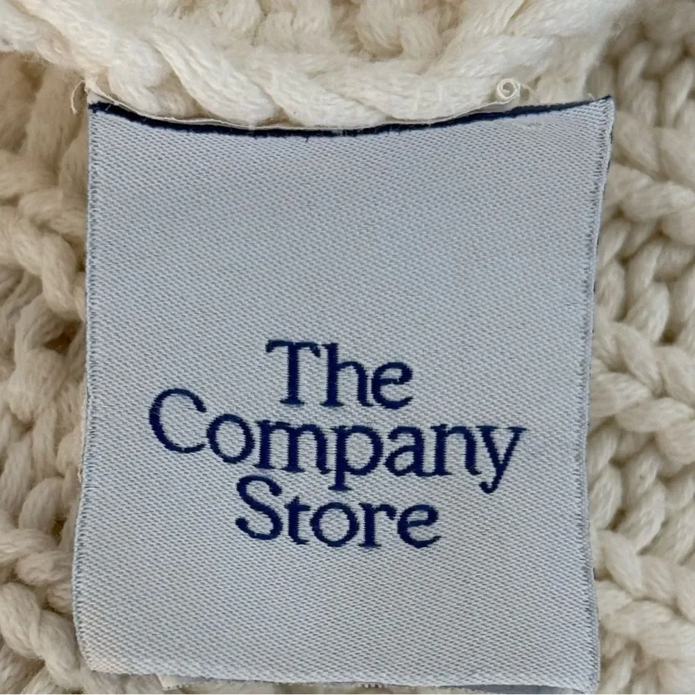 The Company Store Chunky Knit Cable Throw Blanket in Natural. 50x70 Inches.